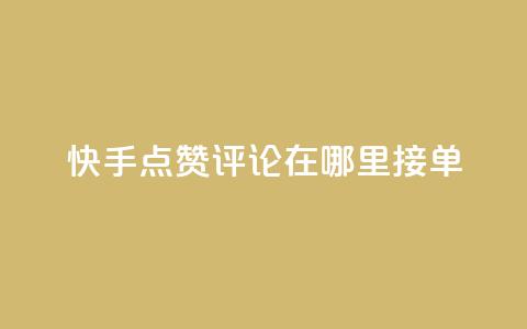 快手点赞评论在哪里接单,快手一万浏览量有钱吗 - 低价下单平台业务 qq业务低价自助下单平台网站  第1张