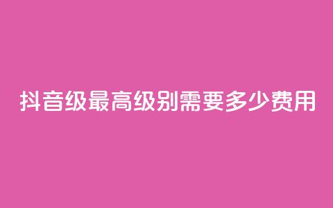 抖音30级最高级别需要多少费用  第1张
