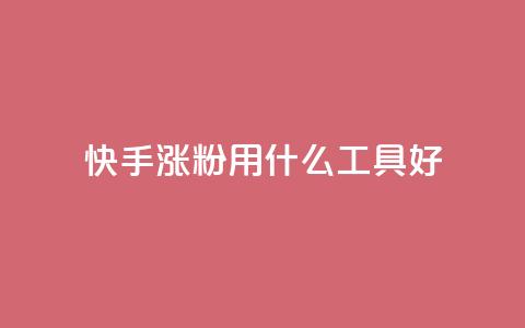 快手涨粉用什么工具好 - 快手增粉利器大揭秘。  第1张