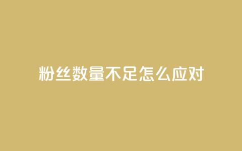 粉丝数量不足怎么应对 第1张 粉丝数量不足怎么应对 第1张