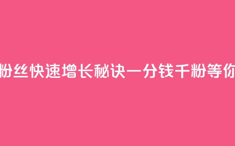 抖音粉丝快速增长秘诀	，一分钱千粉等你来抢  第1张