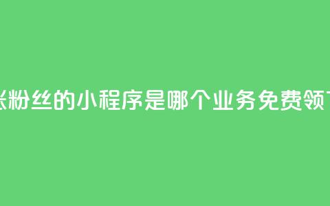 快手涨粉丝的小程序是哪个 - ks业务免费领  第1张