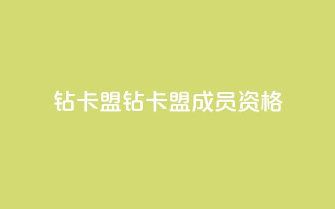 q钻卡盟(钻卡盟成员资格) 第1张 q钻卡盟(钻卡盟成员资格) 第1张