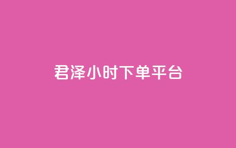 君泽24小时下单平台,qq24小时自助下单商城 - 卡盟货源批发网 dy万粉  第1张