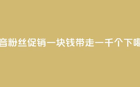 抖音粉丝促销:一块钱带走一千个! 第1张 抖音粉丝促销:一块钱带走一千个! 第1张