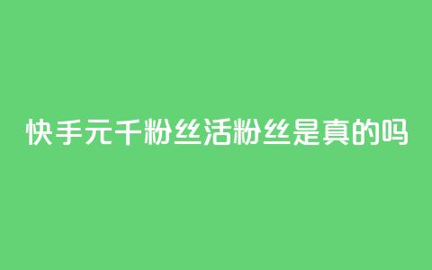 快手1元1000千粉丝活粉丝是真的吗,空间业务在线下单全网最低价 - tt动态点赞业务平台在哪里 qq无限点赞应用  第1张
