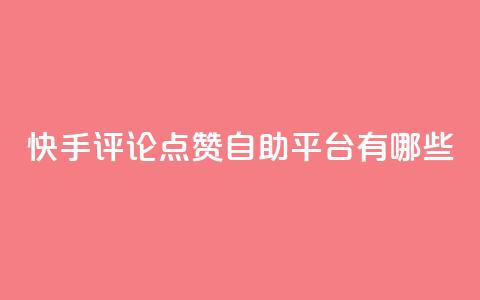 快手评论点赞自助平台有哪些,快手业务区网站 - ks免费业务平台call 抖音快手自助服务  第1张
