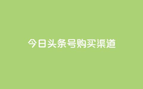 今日头条号购买渠道 - 今日头条号购买途径详解与注意事项!  第1张