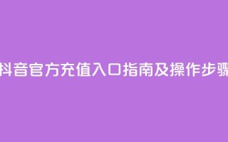 抖音官方充值入口指南及操作步骤