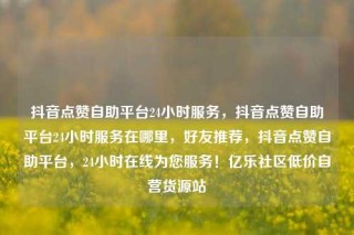 抖音点赞自助平台24小时服务，抖音点赞自助平台24小时服务在哪里，好友推荐，抖音点赞自助平台，24小时在线为您服务！亿乐社区低价自营货源站