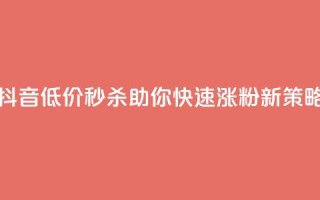 抖音低价秒杀，助你快速涨粉新策略！