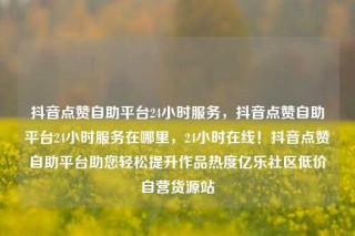 抖音点赞自助平台24小时服务，抖音点赞自助平台24小时服务在哪里，24小时在线！抖音点赞自助平台助您轻松提升作品热度亿乐社区低价自营货源站