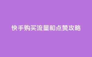 快手购买流量和点赞攻略