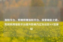 涨粉平台，哔哩哔哩涨粉平台，探索崛起之路，如何利用涨粉平台提升影响力亿乐社区SUP货源站