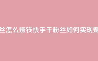 快手1千粉丝怎么赚钱 - 快手1千粉丝如何实现赚钱~