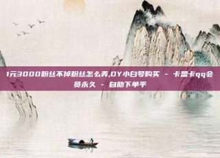 1元3000粉丝不掉粉丝怎么弄,DY小白号购买 - 卡盟卡qq会员永久 - 自助下单平