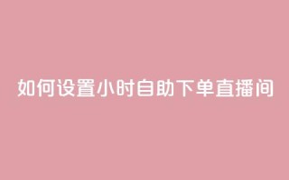 如何设置24小时自助下单直播间