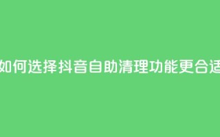 如何选择抖音自助清理功能更合适