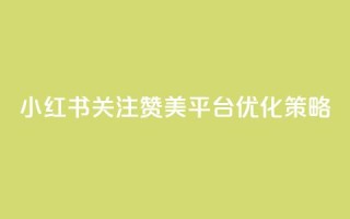 小红书关注赞美平台优化策略