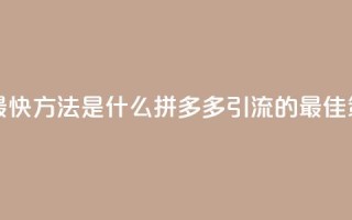 拼多多引流的最快方法是什么 - 拼多多引流的最佳策略分享~
