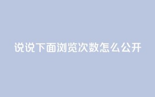 qq说说下面浏览次数怎么公开,QQ刷钻卡盟免费 - 快手点赞官网微信 - qq访问量免费领