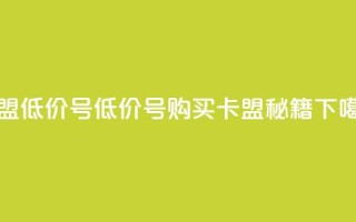卡盟低价qq号(低价QQ号购买 - 卡盟秘籍)