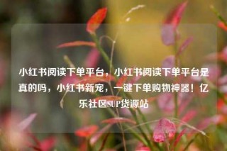 小红书阅读下单平台，小红书阅读下单平台是真的吗，小红书新宠，一键下单购物神器！亿乐社区SUP货源站
