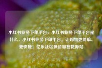 小红书业务下单平台，小红书业务下单平台是什么，小红书业务下单平台，让购物更简单、更快捷！亿乐社区低价自营货源站