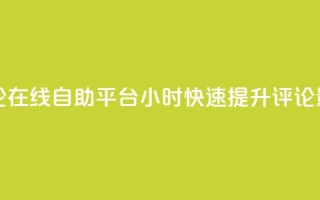 抖音评论在线自助平台24小时，快速提升评论量