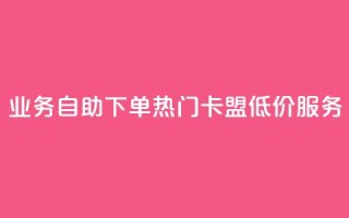 qq业务自助下单 热门卡盟低价服务