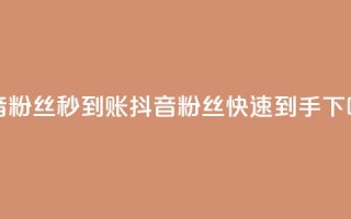 抖音粉丝秒到账(抖音粉丝快速到手)
