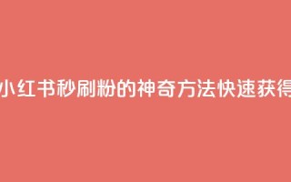 1元小红书秒刷1000粉 - 1元小红书秒刷1000粉的神奇方法，快速获得粉丝的技巧！~