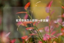 批发市场怎么找到一手货源