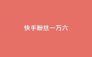 快手粉丝一万六 - 快手粉丝突破一万六的秘诀分享~