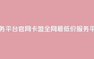 卡盟全网最低价业务平台官网(卡盟全网最低价服务平台官方网站)
