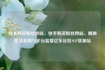 快手购买粉丝网站，快手购买粉丝网站，揭秘非法牟利与平台监管亿乐社区SUP货源站