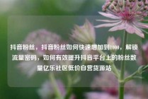 抖音粉丝，抖音粉丝如何快速增加到1000，解锁流量密码，如何有效提升抖音平台上的粉丝数量亿乐社区低价自营货源站