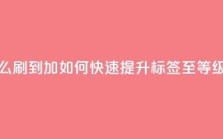 qq标签怎么刷到99加 - 如何快速提升QQ标签至99等级!