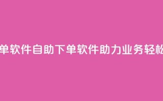 dy业务自助下单软件 - dy自助下单软件助力业务轻松办理~