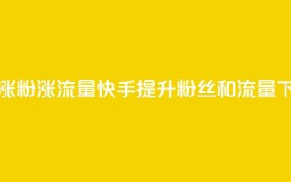 快手涨粉涨流量(快手提升粉丝和流量)