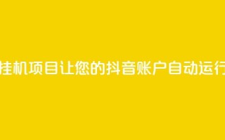 抖音全自动挂机项目 - 抖音全自动挂机项目：让您的抖音账户自动运行，轻松赚取更多粉丝和流量!