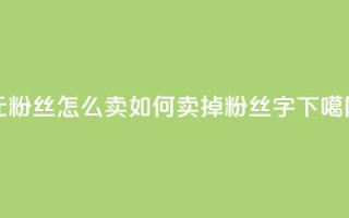 1元3000粉丝怎么卖(如何卖掉3000粉丝（16字）)