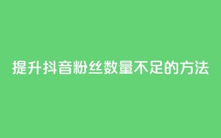 提升抖音粉丝数量不足500的方法