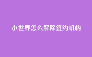 QQ小世界怎么解除签约机构,1元买号平台 - 低价业务平台网址 - 便宜说说赞