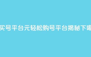 1元买号平台 - 1元轻松购号平台揭秘!