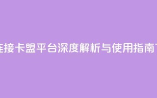 卡盟连接 - 卡盟平台深度解析与使用指南!