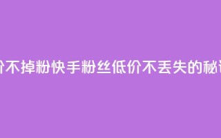 快手粉丝低价不掉粉 - 快手粉丝低价不丢失的秘诀解析~