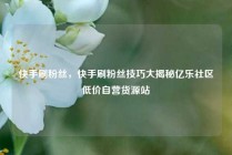 快手刷粉丝，快手刷粉丝技巧大揭秘亿乐社区低价自营货源站
