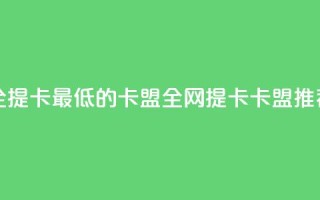 全网辅助最全提卡最低的卡盟 - 全网提卡卡盟推荐指南~