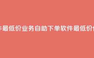 ks业务自助下单软件最低价 - ks业务自助下单软件最低价优惠大放送!